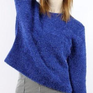 90s Arizona Jeans Co fuzzy blue sweater top